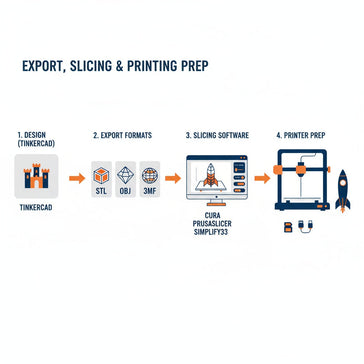 Exporting from TinkerCAD, slicing and print preparation — from design to finished 3D print — Eolas Prints