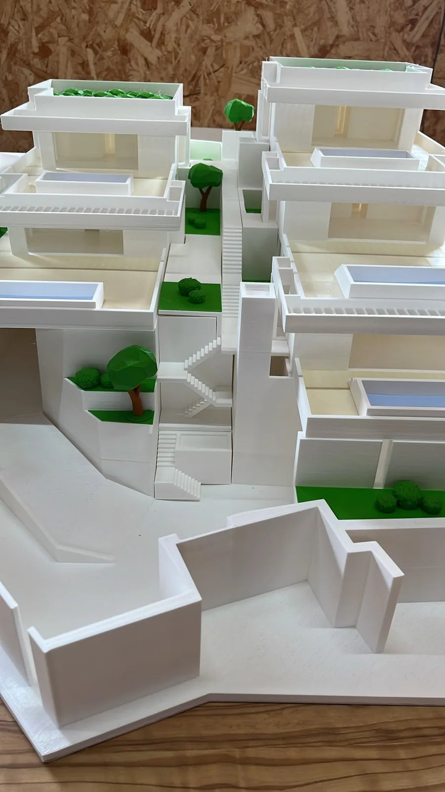 White 3D printed massing model of apartment buildings for a planning submission — Eolas Prints