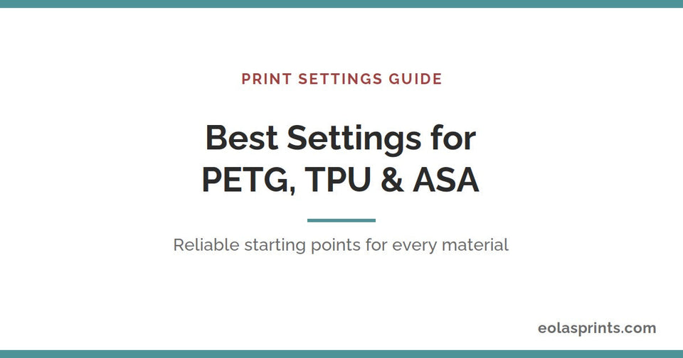Best print settings for PETG, TPU and ASA filament | Eolas Prints