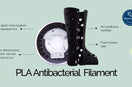 Black 3D printed leg brace using PLA antibacterial filament