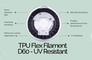 TPU Flex Filament D60 UV Resistant black and white spool for outdoor printing