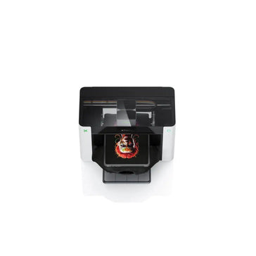 Black and white xprinter inkjet printer with colorful output illustrating running costs and white ink use in uv printing