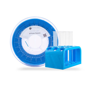 A 3D printed test tube stand with PETG filament spool