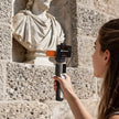 Black and silver 3d maker pro handheld camera stabilizer with orange grip for 3d scanning by 3dmakerpro fox