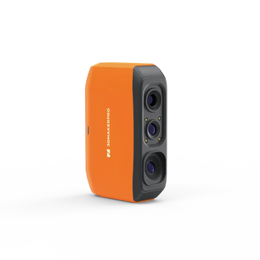 3dmakerpro fox 3d scanner handheld orange and black device with three lenses for precise 3d scanning tasks