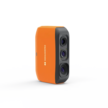 3dmakerpro fox 3d scanner handheld orange and black device with three lenses for precise 3d scanning tasks