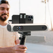 3DMakerpro Lynx 3D scanner in black and white on tripod with iPhone for large objects