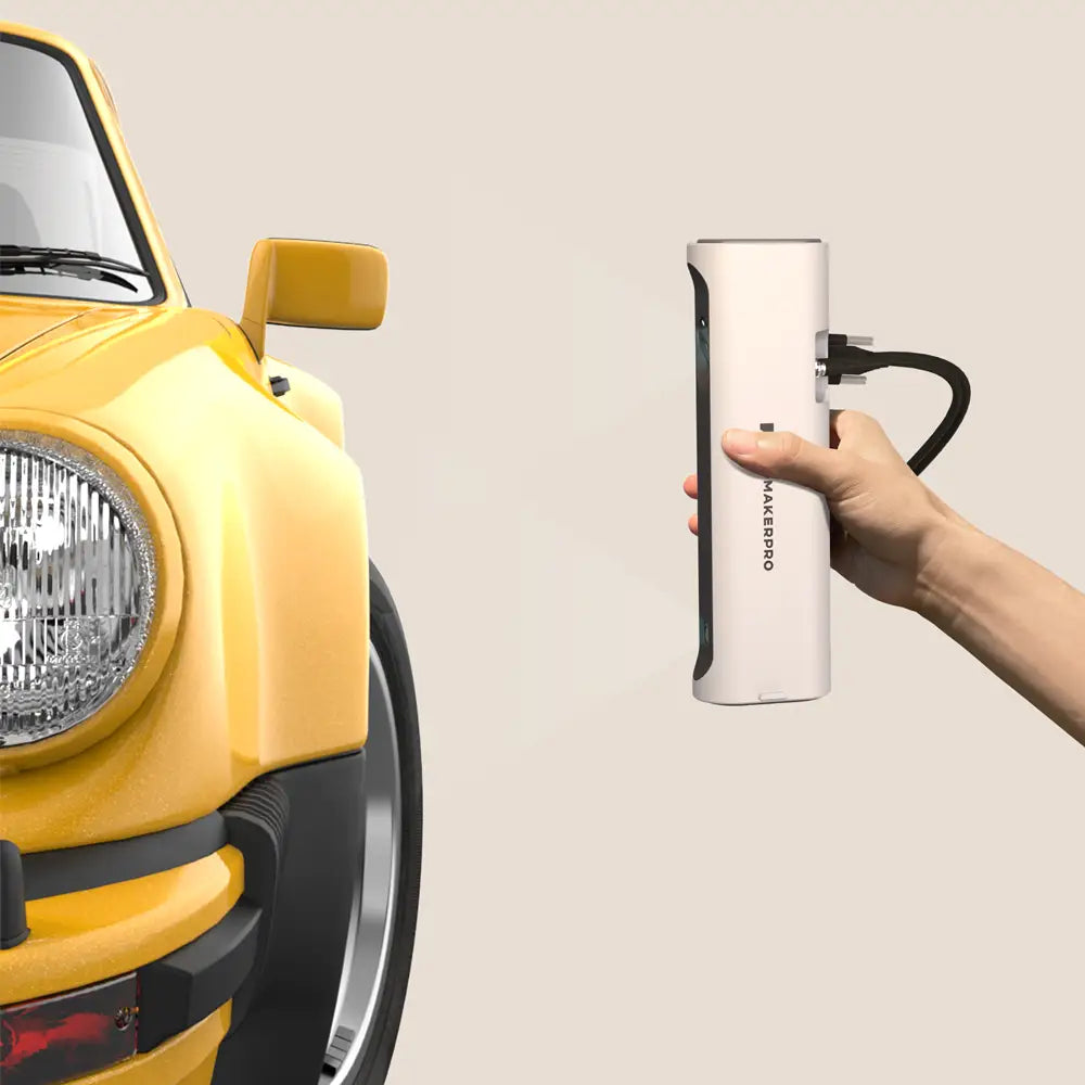 3DMakerpro Lynx 3D scanner with white Maxepro car charger for large objects