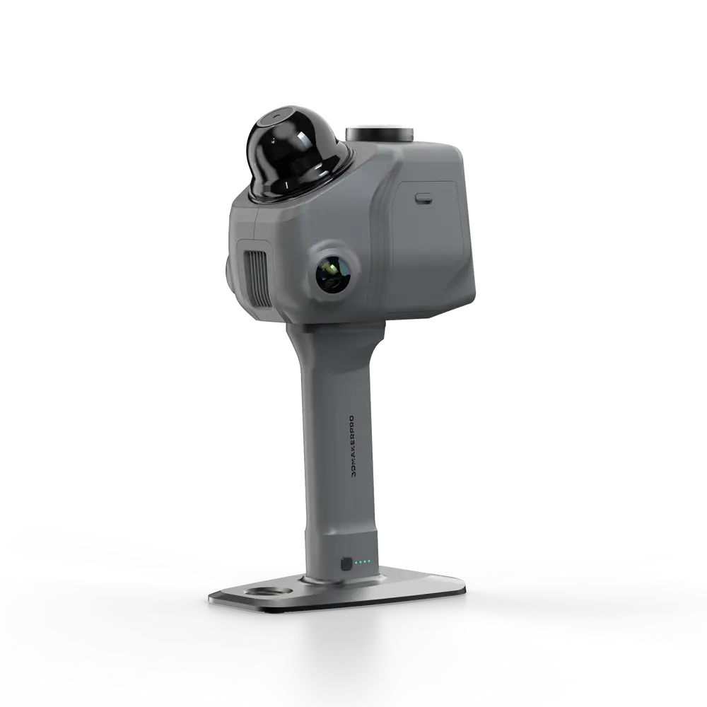 Gray 3dmakerpro raven lidar 3d scanner with black dome lens cap and sleek design featuring rtk module for geo referenced scanning
