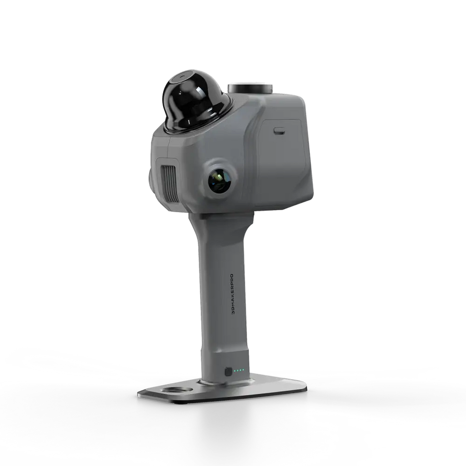 Gray 3dmakerpro raven lidar 3d scanner with black dome lens cap and sleek design featuring rtk module for geo referenced scanning