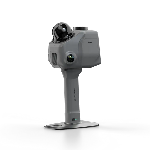 Gray 3dmakerpro raven lidar 3d scanner with black dome lens cap and sleek design featuring rtk module for geo referenced scanning