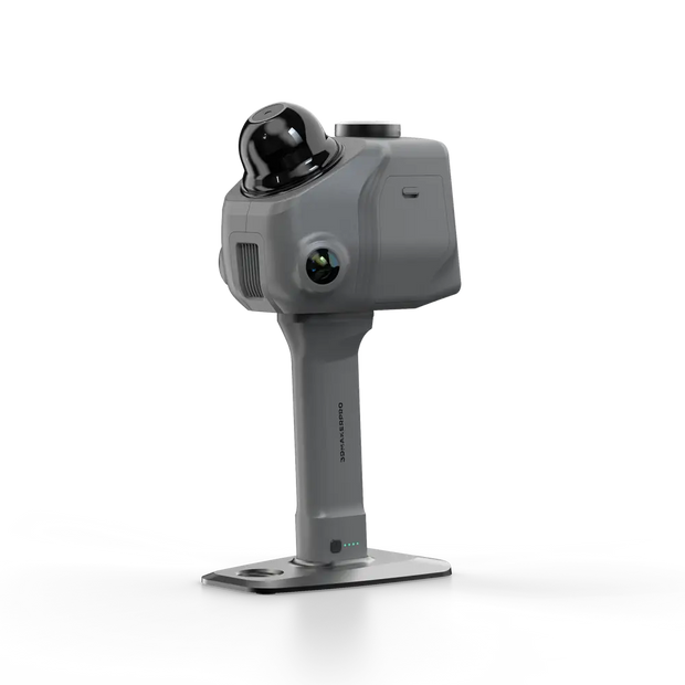 Gray 3dmakerpro raven lidar 3d scanner with black dome lens cap and sleek design featuring rtk module for geo referenced scanning