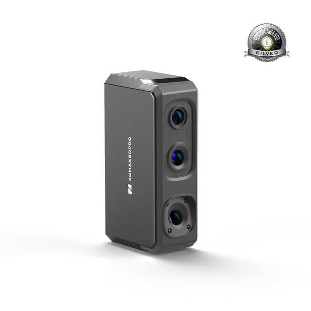 Sleek matte black 3DMakerpro Seal 3D scanner with ultra-high precision lenses