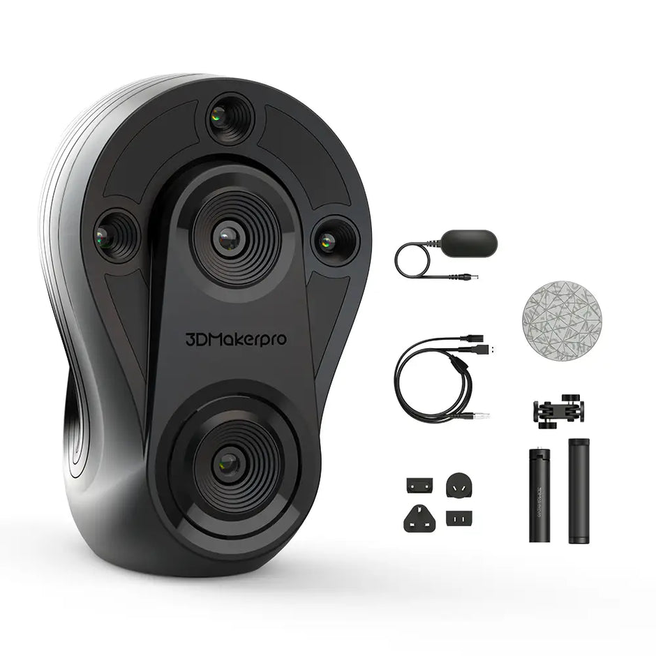 3DMakerpro Whale 3D scanner with black 360-degree camera and oval lenses