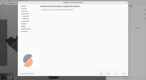 Assistant de configuration de PrusaSlicer