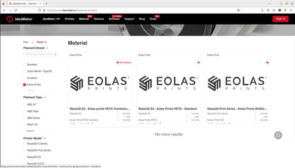 Idenamaker Eolas Prints Materialien