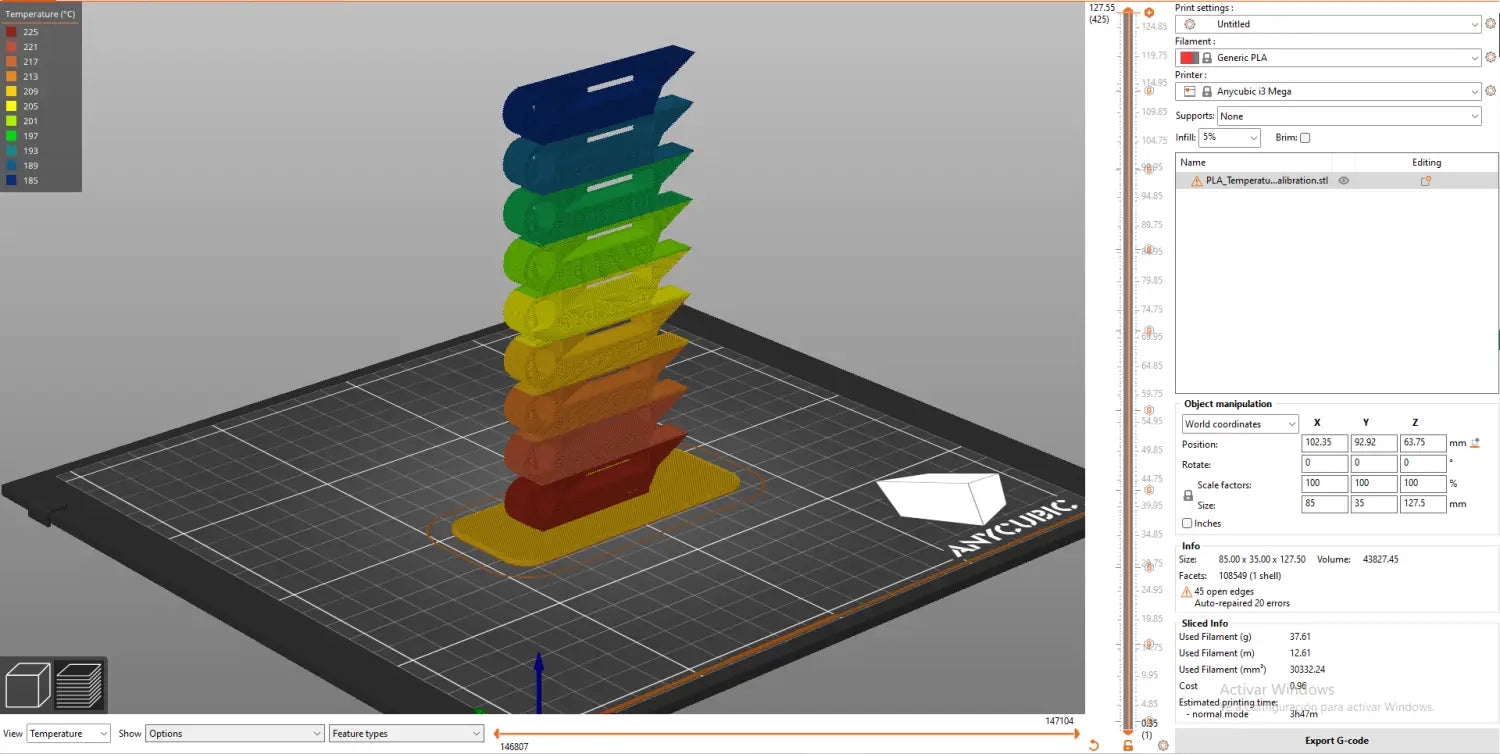 Torre de temperatura impresa en 3D