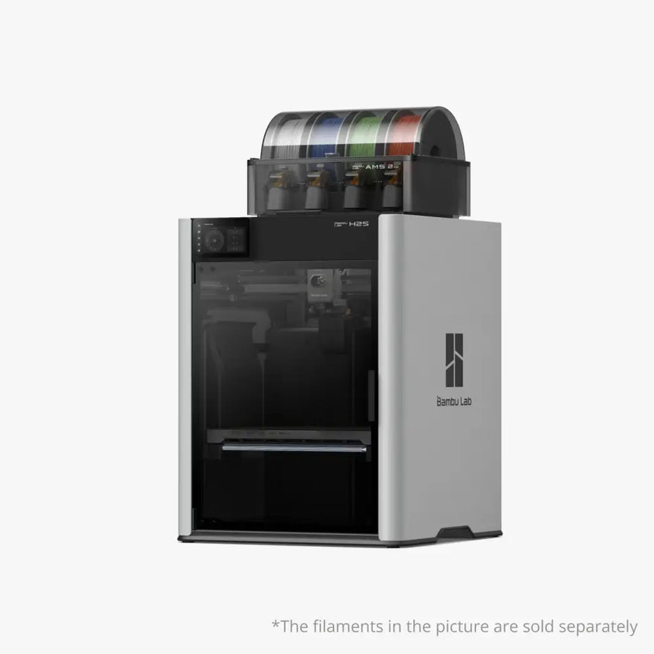 Bambu Lab H2S 3D printer with multi-filament system showcasing advanced H2D technology