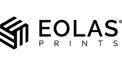 Black and white logo for eolas prints with geometric design