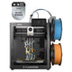A 3D printer with two spools of filament and a printed deer figurine inside, awarded a silver prize.
