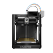 An open-frame 3D printer with a touchscreen display and multi-color filament guides.