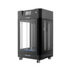 Black enclosed 3D printer.