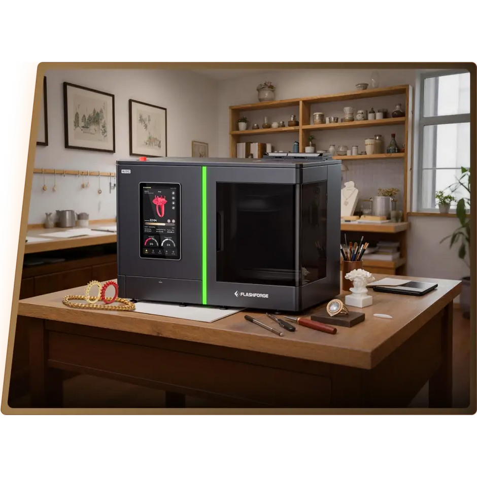 Flashforge WJ51C desktop wax 3D printer in a jewellery workshop