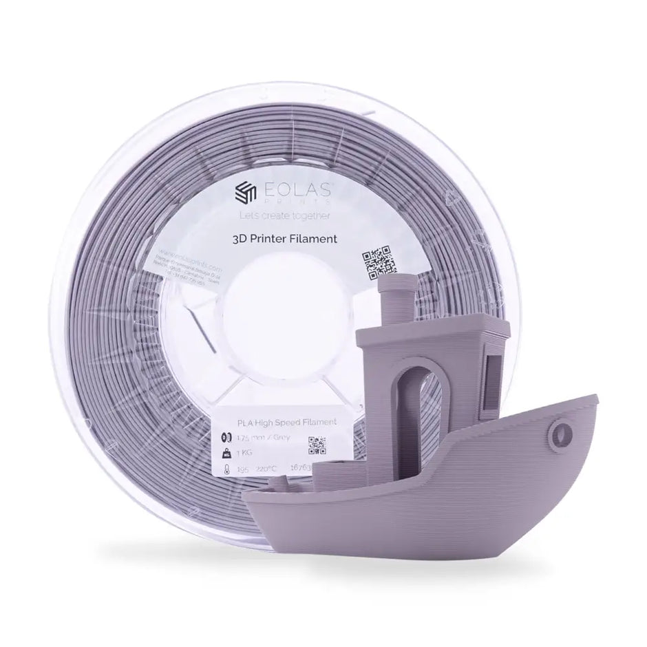 Grey High Speed PLA filament spool. 