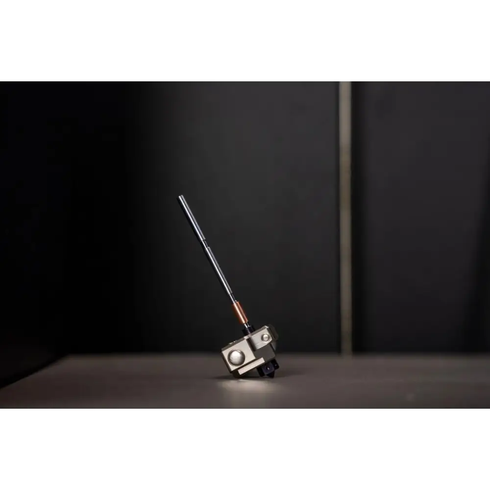 Prusa Core HT Hotend upgrade with silver camera pen design, black lens, orange accents