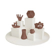 Brown PLA filament 1.75 mm prints of ceramic figurines on pedestals