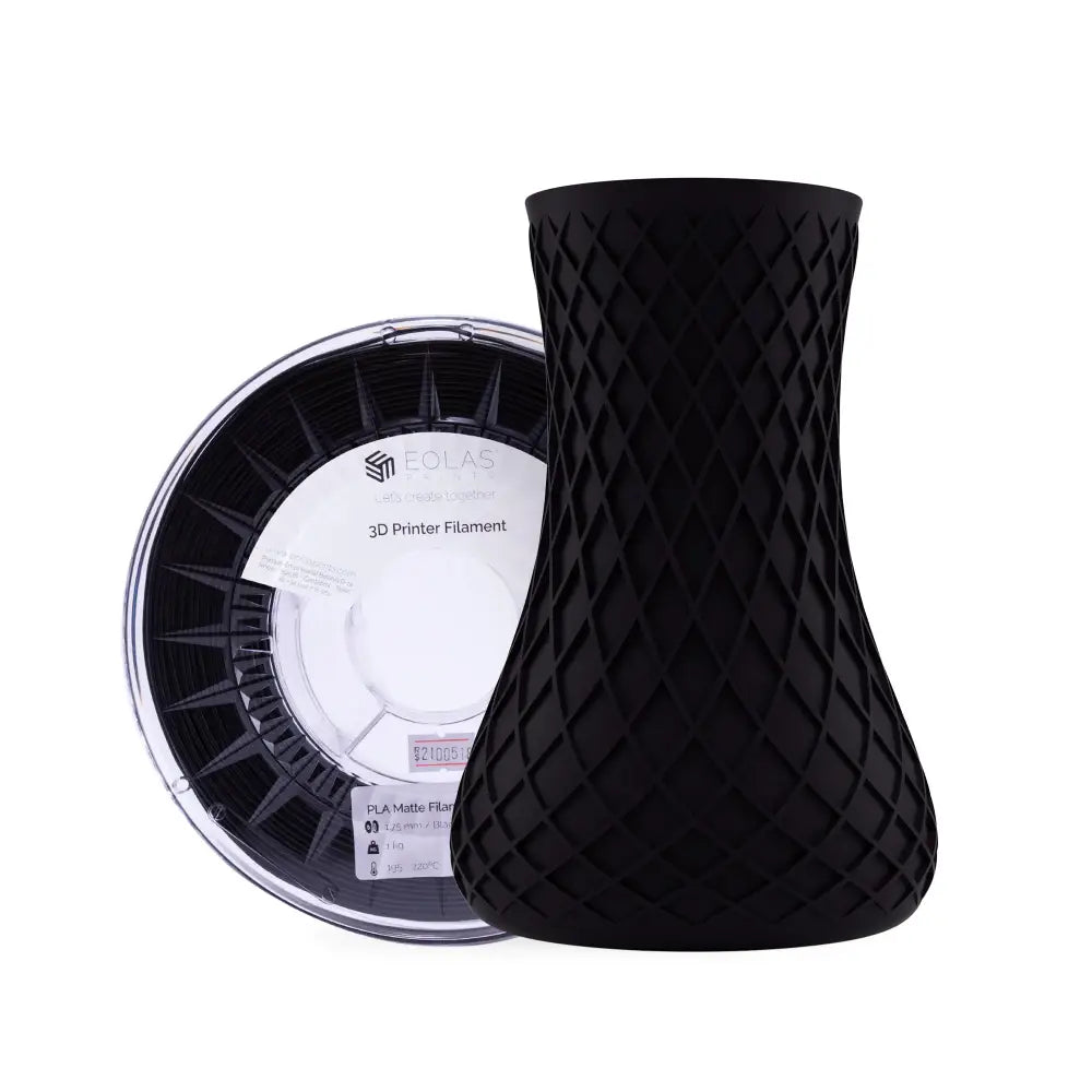 PLA Matte Filament - 1.75 mm / 1 Kg / Black - 3D Printer Filament