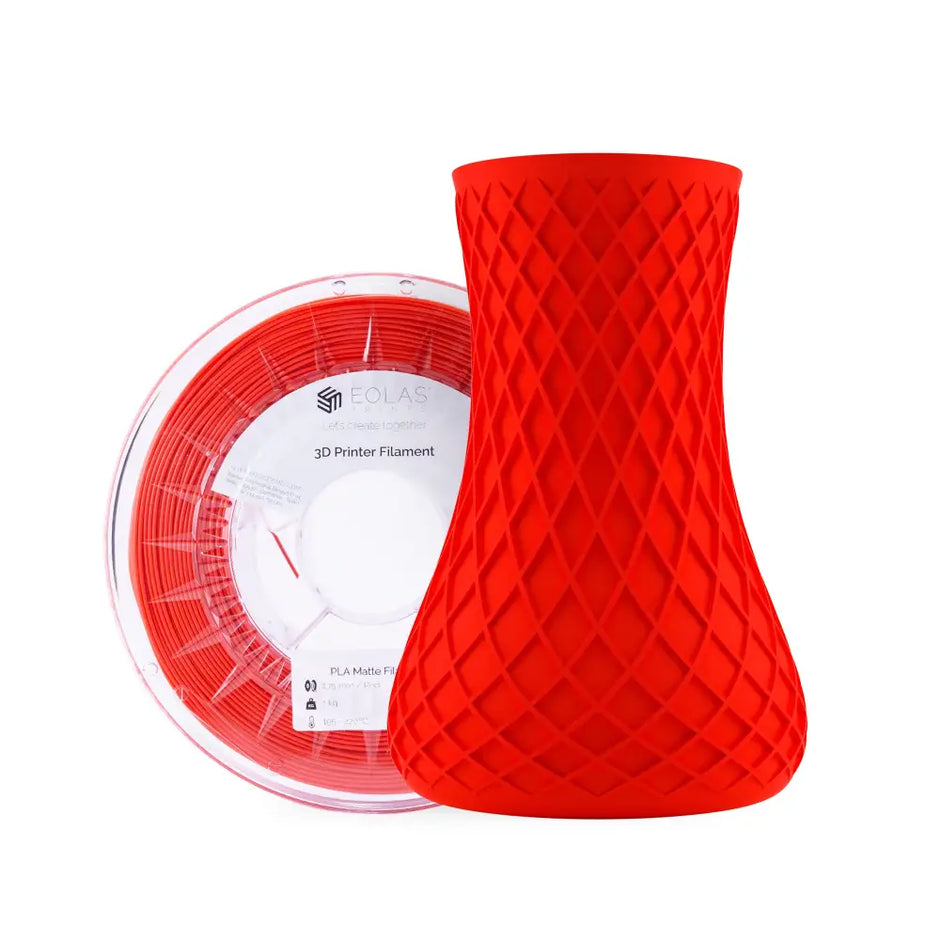 PLA Matte Filament - 1.75 mm / 1 Kg / Red - 3D Printer Filament