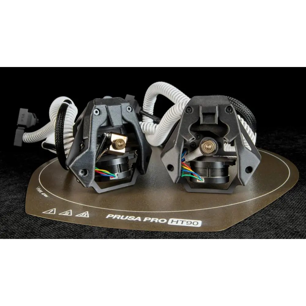 Two black 3D printer hotends.