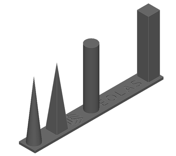 Ein Bild eines 3D -gedruckten Teils für Retraktionstests