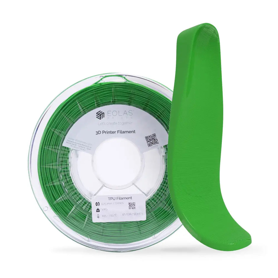 TPU Flex Filament - 93A - 1.75 mm / 250 G / Green - 3D Printer Filament