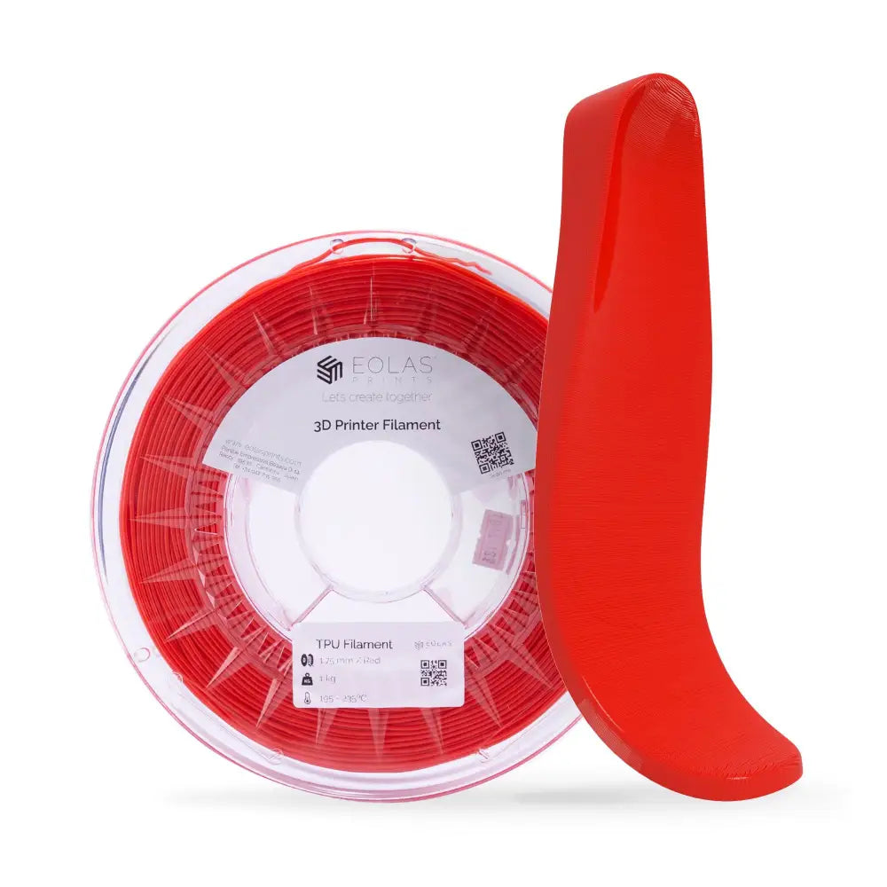 TPU Flex Filament - 93A - 1.75 mm / 250 G / Red - 3D Printer Filament