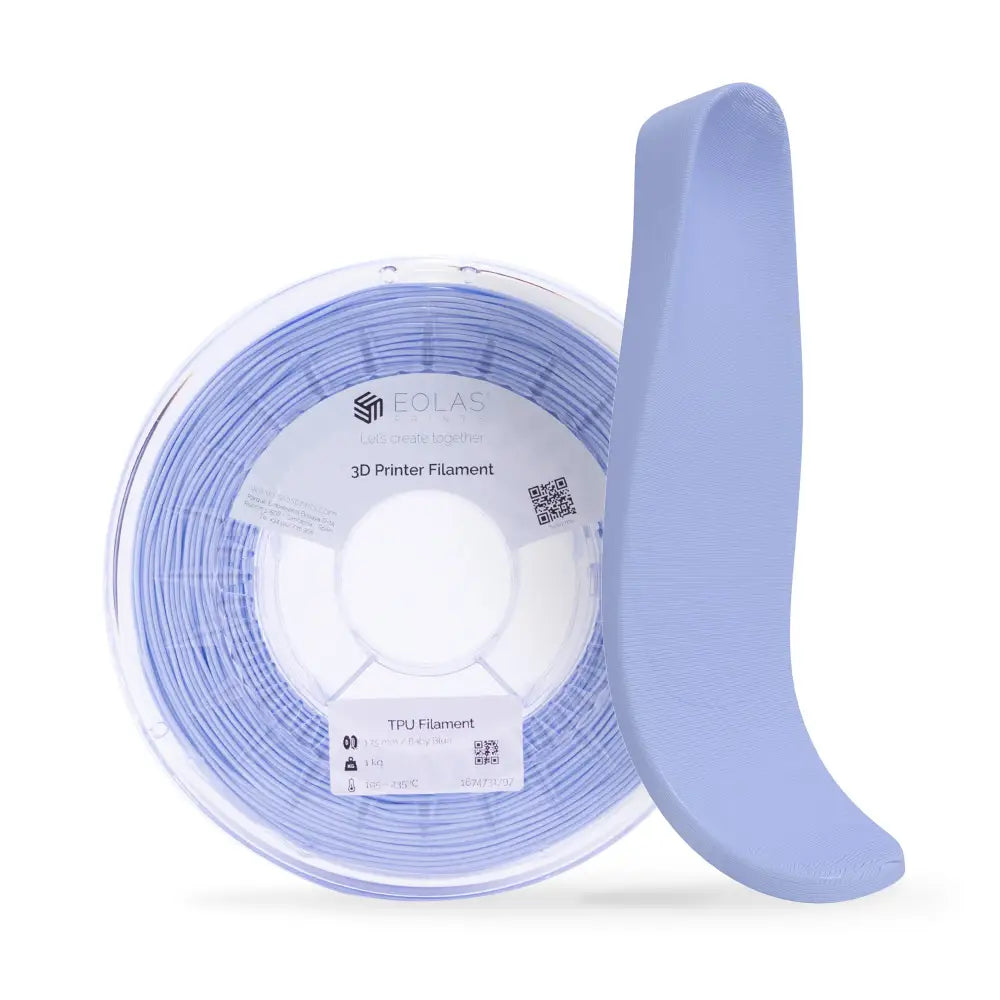 TPU Flex Filament - 93A - 1.75 mm / 250 G / Baby Blue - 3D Printer Filament