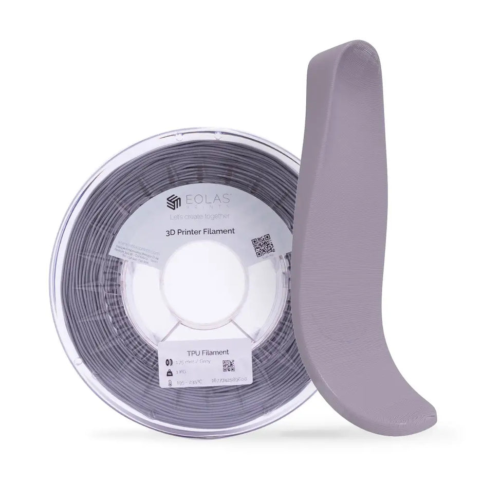 TPU Flex Filament - D53 - 1.75 mm / 1 Kg / Grey - 3D Printer Filament