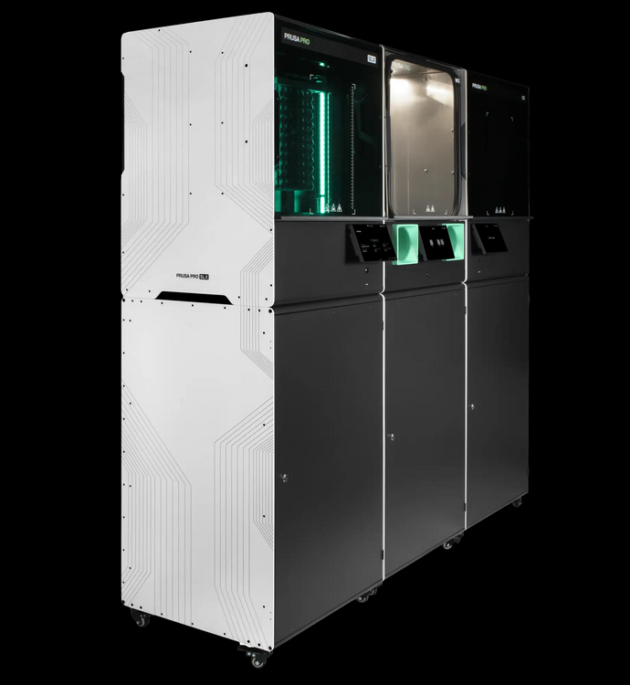 Complete Prusa Pro SLX ecosystem with SLX MSLA 3D printer, WX washing machine and CX curing station