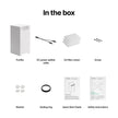 Lieferumfang Air Purifier Go: Reiniger, DC-Splitterkabel, G4-Filterwatte und Montageteile