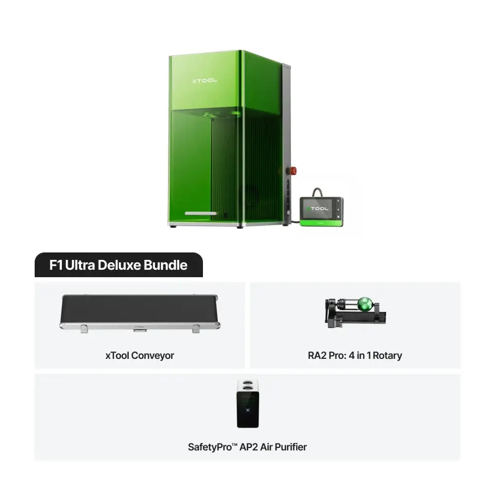 Green laser engraver and accessories bundle for xTool F1 Ultra 20W laser engraver with precision cutting