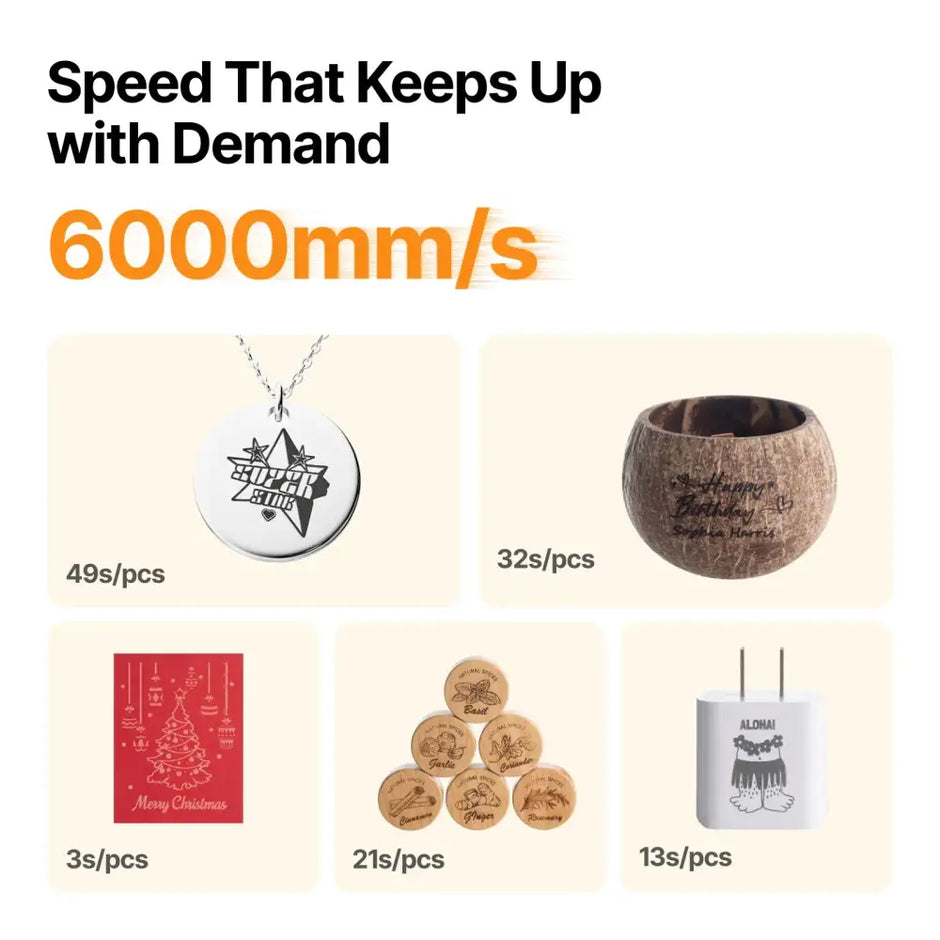 60mm stainless steel engraved Christmas tree pendant necklace by xTool F2