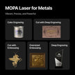 XTool F2 Ultra 60W MOPA laser for metal engraving with color, deep, and embossed effects