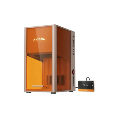 XTool F2 Ultra UV laser engraver with translucent orange casing