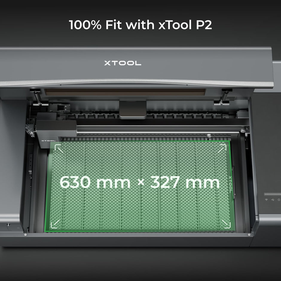 Wabenplatte 2.0 im Arbeitsbereich des xTool P2, 630 × 327 mm