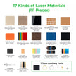 Inhalt Explore Kit: 17 Arten von Lasermaterialien plus 172 Zubehörteile