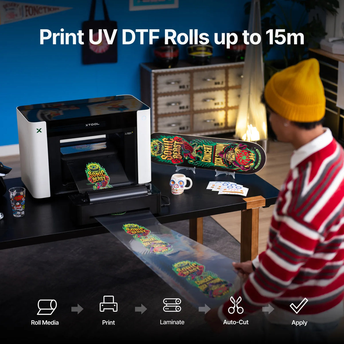 UV-DTF-Rollen bis 15 m mit RF1 und LM1