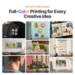 Full-color printed stickers and crafts created by xtool m2 color craft laser cutter and engraver for versatile creative projects
