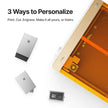 Silver rectangular usb flash drive with minimalist design and subtle engraved logo for xtool m1 smart laser cutter