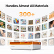 White and orange xtool m2 color craft laser cutter with transparent acrylic lid for precise engraving and cutting tasks